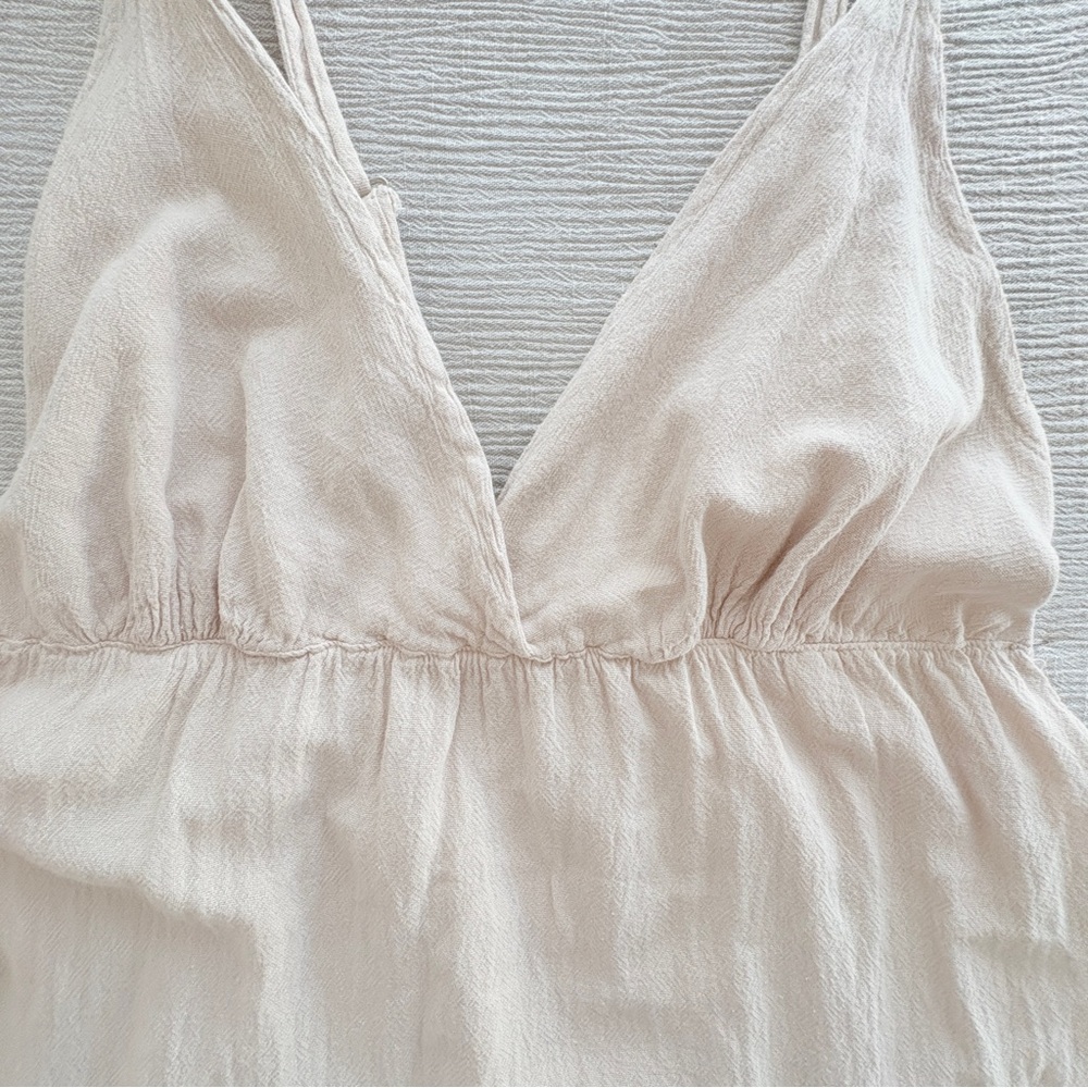Seaspice Peruvian Cotton Tiered Western Maxi Dress L Sandstone Beige - Picture 10 of 12